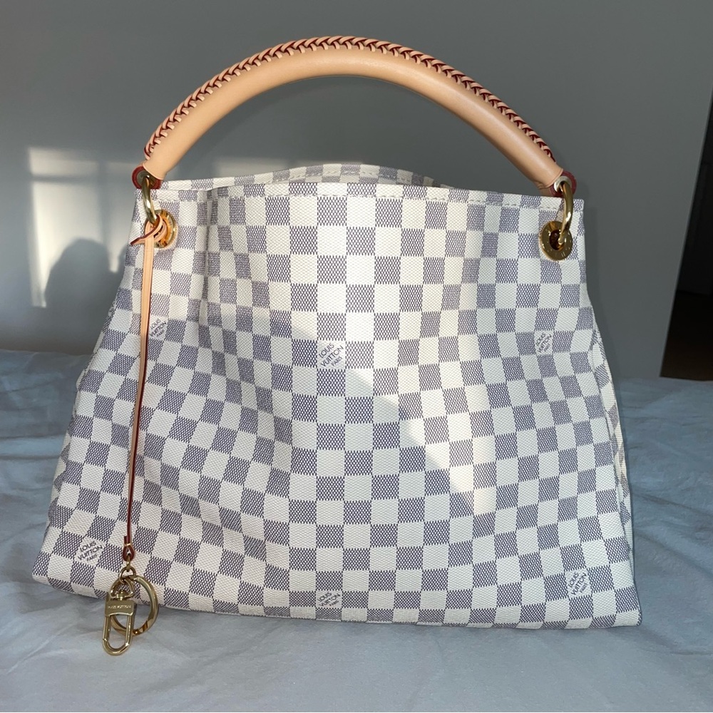 Louis Vuitton Artsy MM Damier Azur White Gray Brand New & 500% Authentic Tote